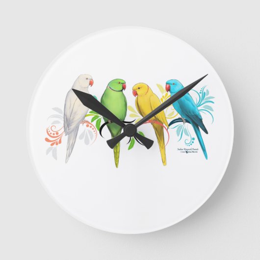 Ringneck Runde Wanduhr (Vorderseite)