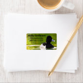 Ringnecked Encks Schwarz & Weiß Vögel Grünes Wasse Adressaufkleber (Insitu)