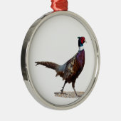 Ringnecked Pheasant Silbernes Ornament (Rechts)