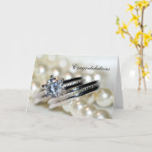 Rings and White Pearls Hochzeit Glückwunsch Karte (Yellow Flower)