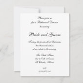 Rings and White Pearls Hochzeit Probe Dinner Einladung (Rückseite)