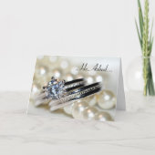 Rings and White Pearls Verlobung Ankündigung (Vorderseite)