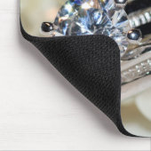 Rings and White Pearls Wedding Mousepad (Ecke)
