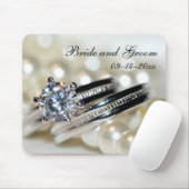 Rings and White Pearls Wedding Mousepad (Mit Mouse)