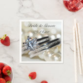 Rings and White Pearls Wedding Serviette (Beispiel)