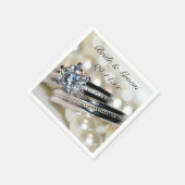 Rings and White Pearls Wedding Serviette (Ecke)