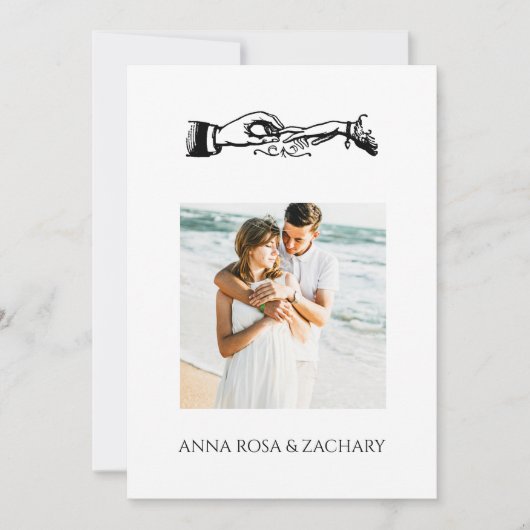 *~* RINGS AR6 Viktorianisch QR FOTO UAWG Wedding Einladung (Vorderseite)