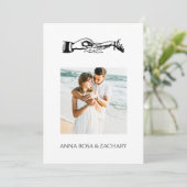 *~* RINGS AR6 Viktorianisch QR FOTO UAWG Wedding Einladung (Stehend Vorderseite)