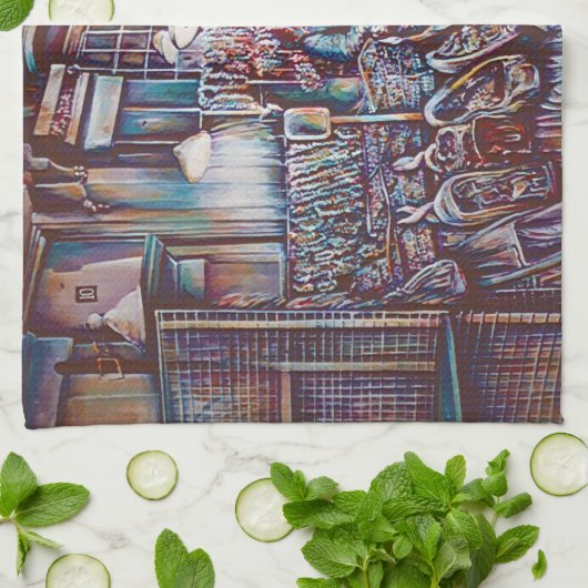 Rings der 8. Straße Geschirrtuch (Gefaltet)