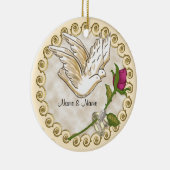 Rings Dove Custom Wedding Ornament (Rechts)