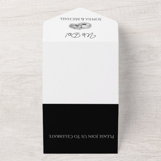 Rings-Foto für Weiß und Schwarz All In One Einladung (Außenbereich)