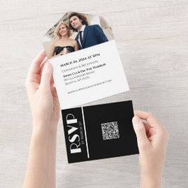 Rings-Foto für Weiß und Schwarz All In One Einladung