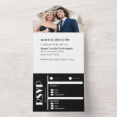 Rings-Foto, Weiß- und Schwarzaffäre All In One Einladung (Innen Boden)