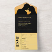 Rings für Schwarz und Gold All In One Einladung (Innen Boden)