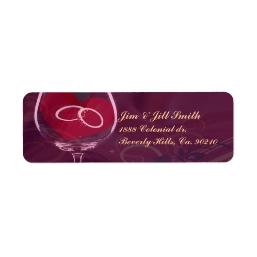 Rings in Hochzeitweilig-Weinglas (Vorne)