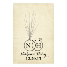 Rings Initial Balloon Thumbprint Wedding Guestbook