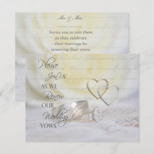 Rings Vow Renewal Einladung (Vorne/Hinten)