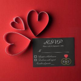 Rings Wedding RSVP Card