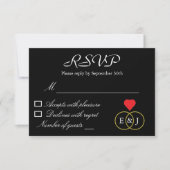 Rings Wedding RSVP Card Karte (Vorderseite)