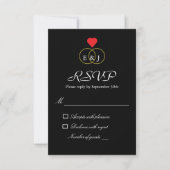 Rings Wedding RSVP Card Karte (Vorderseite)