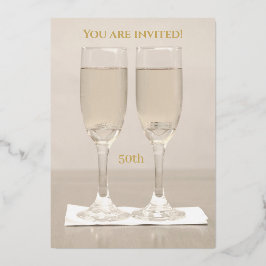 Rings White Gold 50. Hochzeitstag Folieneinladung