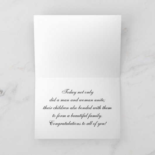 Rings White Pearls Blended Family Zweite Hochzeit Karte (Innenseite)