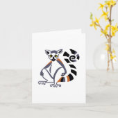 Ringschwanz-LEMUR - gefährdete Tiergrafik Karte (Gelbe Blume)
