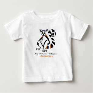 Ringschwanze LEMUR - gefährdete Tiergrafik — Baby T-shirt
