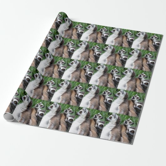 Ringschwanzfamilie Lemur Geschenkpapier (Ungerollt)