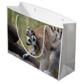 Ringschwanzmütter und Baby Große Geschenktüte (Rückseite Schrägansicht)