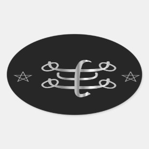 Ringstone Symbol Bahai religiöse Ikone Ovaler Aufkleber