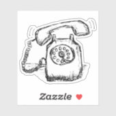 Ringtelefonskizze Aufkleber (Blatt)