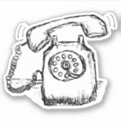 Ringtelefonskizze Aufkleber (Vorderseite)