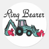 Ringträger-Backhoe Runder Aufkleber (Vorderseite)
