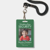 Ringträger-Foto-Sicherheitsabzeichen Smaragdgrün Ausweis (Vorderseite mit Lanyard)