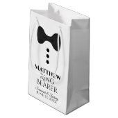 Ringträger-Hochzeitsgeschenktasche mit Schwarzer K Kleine Geschenktüte (Rückseite Schrägansicht)