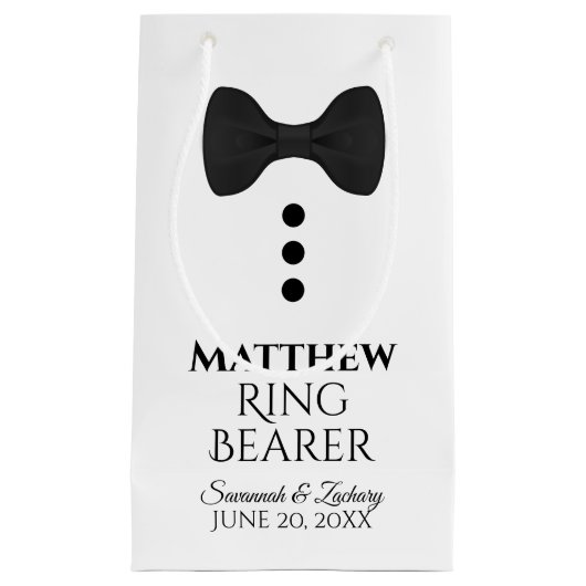 Ringträger-Hochzeitsgeschenktasche mit Schwarzer K Kleine Geschenktüte (Vorderseite)