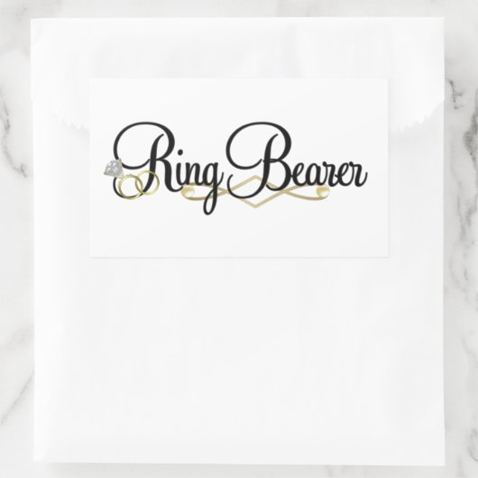 Ringträger Rechteckiger Aufkleber (Tasche)