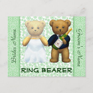Ringträger-Teddybären Apfelgrüne Hochzeitseinladun Einladung
