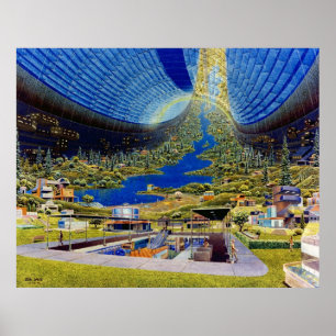 Ringworld toroidal space habitat poster