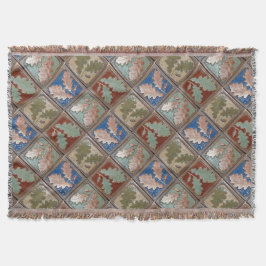 Ringwurzelblanket mit Eichenholz-Blätter Decke