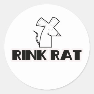 Rink Rat Hockey Abbildung Skaten Runder Aufkleber