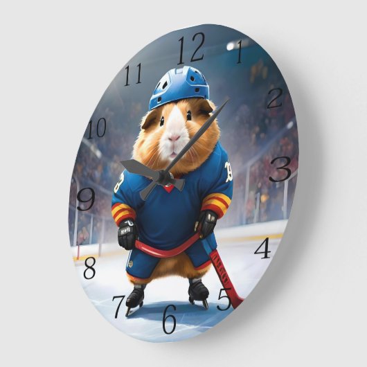 "Rink Rookie: Das Eishockey-Guinea-Schwein" Große Wanduhr (Winkel)