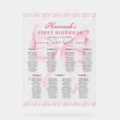 Rinkfarbener Bow Valentine Heart Seart Chart Acryl Acrylschild (Vorderseite)