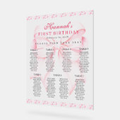 Rinkfarbener Bow Valentine Heart Seart Chart Acryl Acrylschild (Winkel)