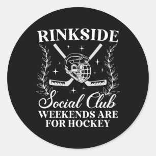 Rinkside Social Club Eishockey-Mama eines Hockey S Runder Aufkleber