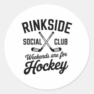 Rinkside Social Club Retro-Eishockey-Vibes Runder Aufkleber