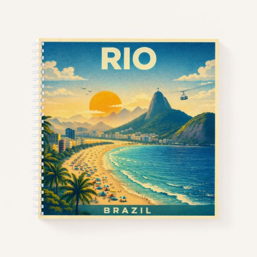 Rio Brasil Vintage Reiseposter Notizbuch (Vorderseite)