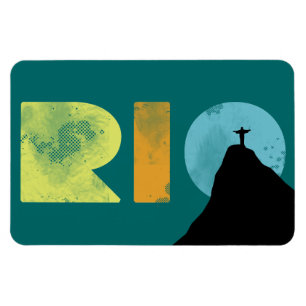 RIO Brasil with Corcovado mountain Magnet