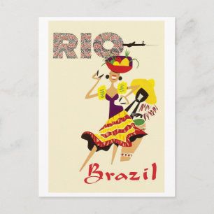 Rio, Brasilien, Brasilianischer Tänzer mit Schlagz Postkarte